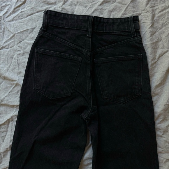 ZARA wide leg jeans pants full length grey black denim like NEW Size 32 (US 0) - Picture 10 of 11